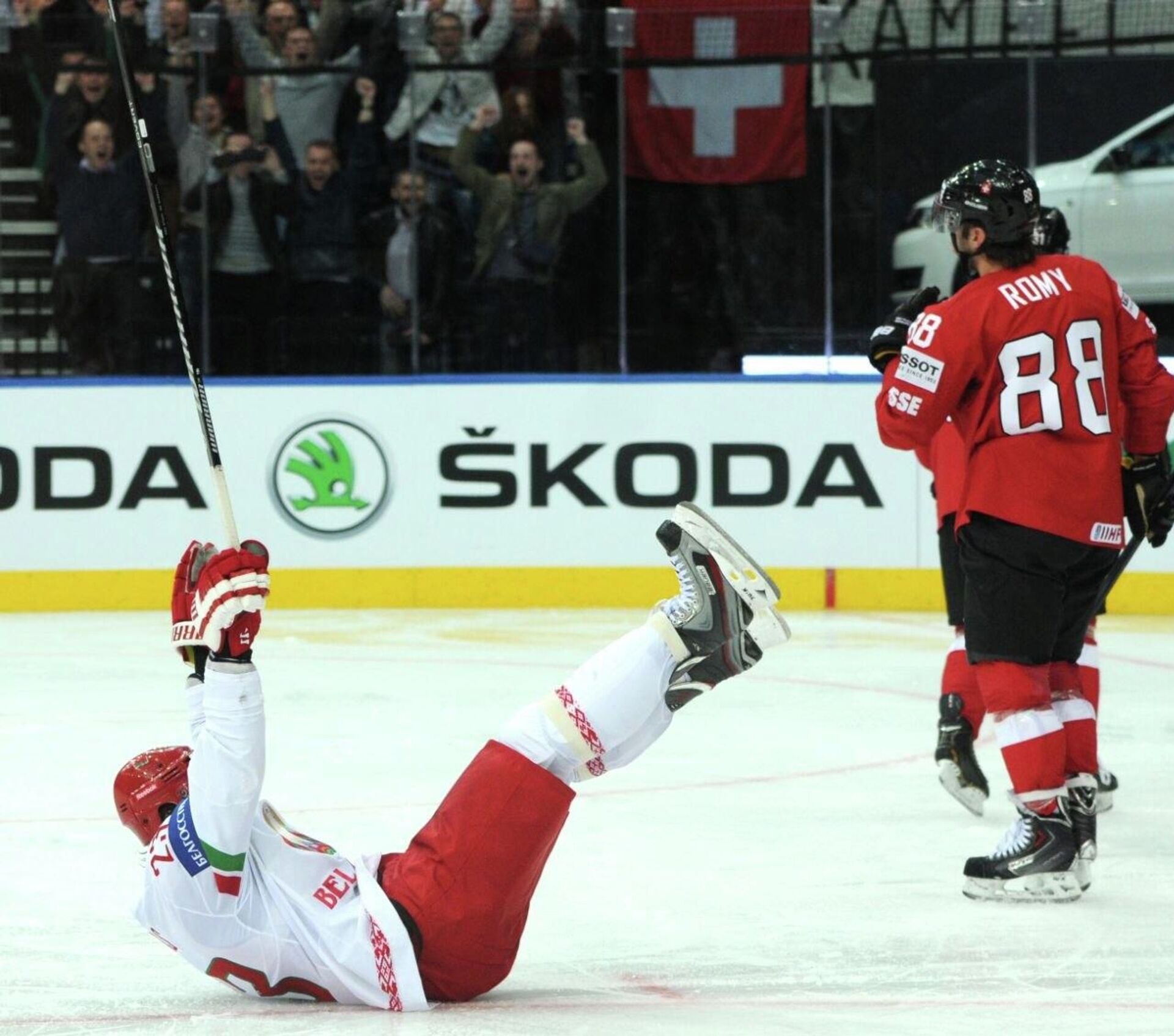 Момент матча со сборной Швейцарии - Sputnik Беларусь, 1920, 07.04.2026