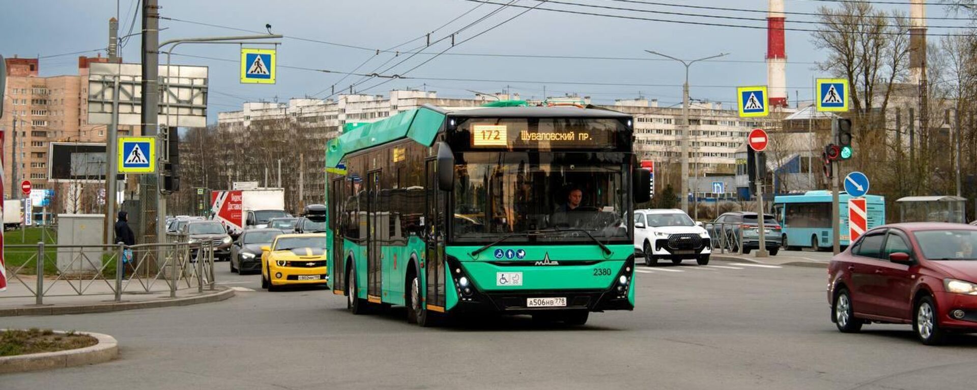 Электробус МАЗ 303Е на вуліцах Санкт-Пецярбурга - Sputnik Беларусь, 1920, 19.04.2026