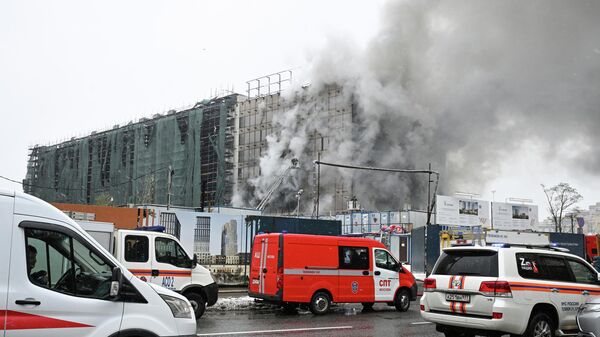 Пожар в строящемся ЖК в Москве - Sputnik Беларусь