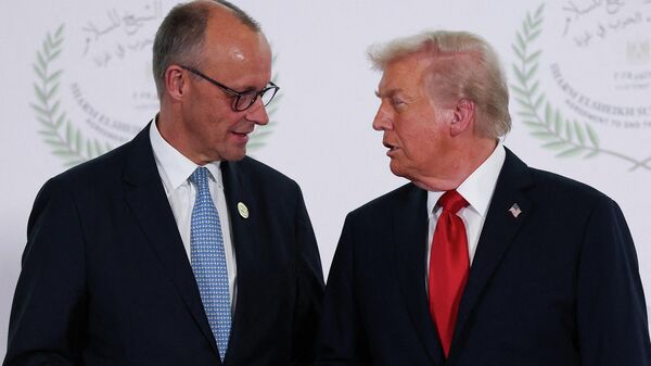 Канцлер ФРГ Фридрих Мерц и президент США Дональд Трамп - Sputnik Беларусь