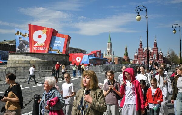 Оформление центра Москвы ко Дню Победы - Sputnik Беларусь