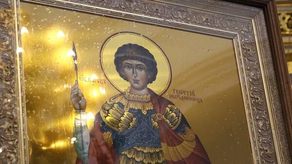 Мітрапаліт Веніямін падарыў Узброеным Сілам абраз Георгія Перамаганосца - Sputnik Беларусь