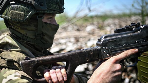 Морские пехотинцы группировки войск Восток на направлении Гуляйполе в зоне СВО - Sputnik Беларусь