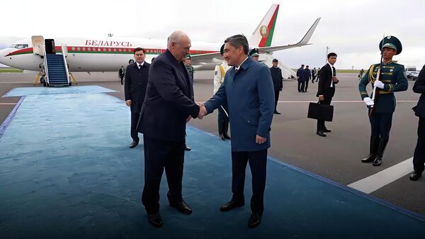 Голубая дорожка, караул и розы: как встречали Лукашенко в Астане (видео) - Sputnik Беларусь