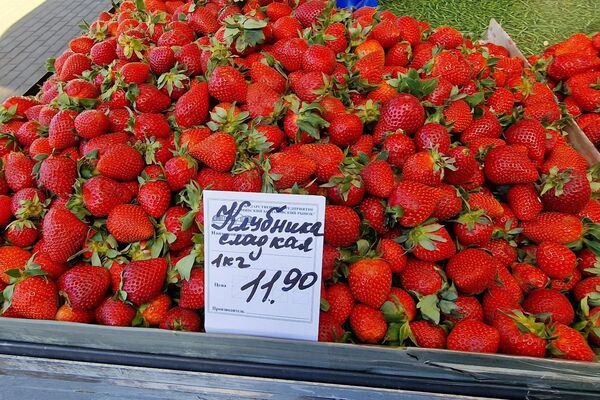 Клубника на Комаровском рынке в Минске Клубника на Комаровском рынке в Минске - Sputnik Беларусь