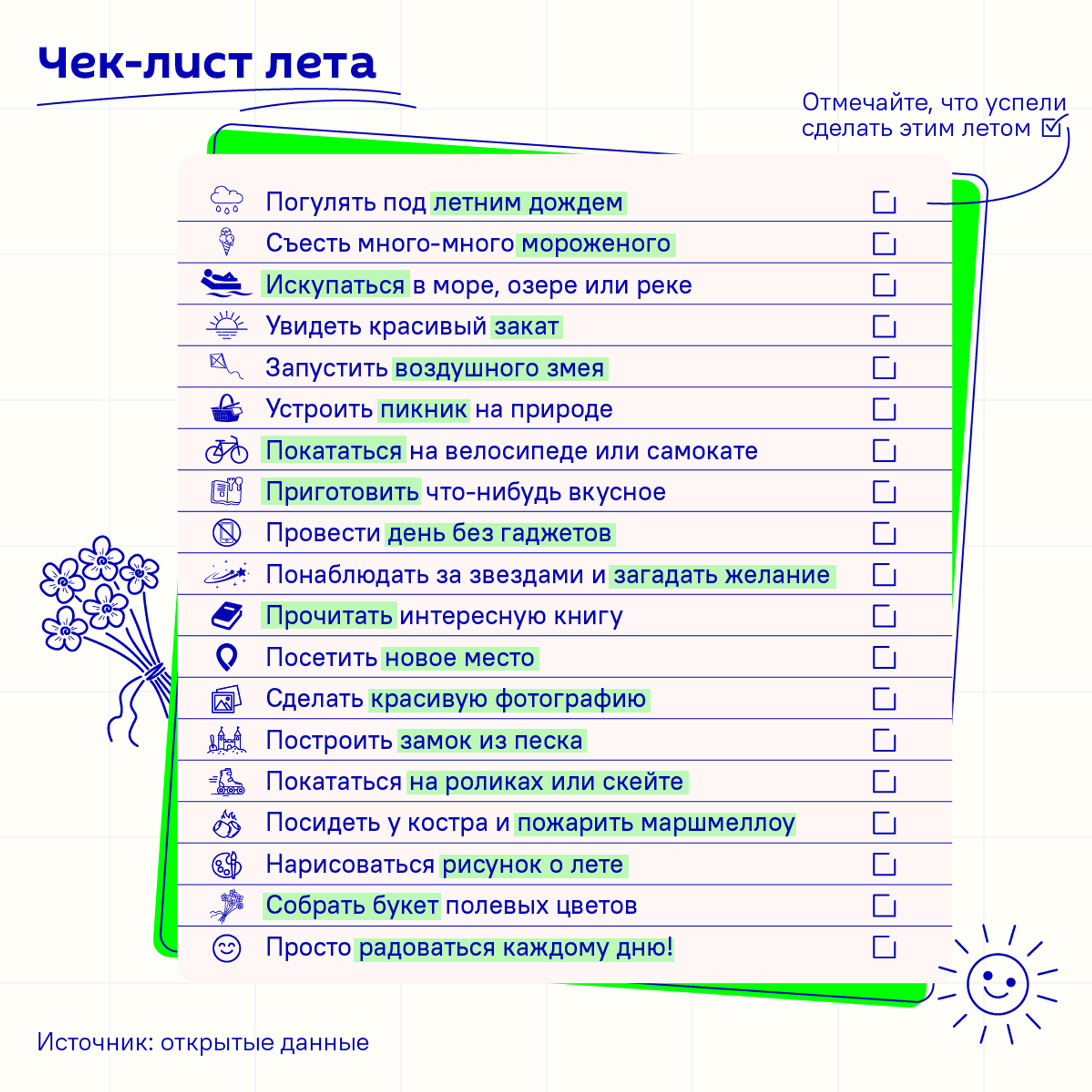 Чек-лист на лето Чек-лист на лето - Sputnik Беларусь, 1920, 01.06.2026