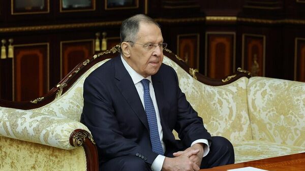 Министр иностранных дел России Сергей Лавров на встрече с президентом Беларуси Александром Лукашенко - Sputnik Беларусь