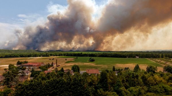 Дым, поднимающийся от лесного пожара в районе Фонтенбло под Парижем, Франция - Sputnik Беларусь