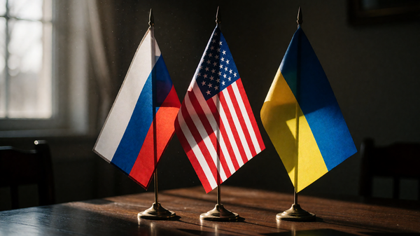 Флагі Расіі, Украіны і ЗША - Sputnik Беларусь