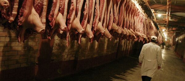 Холодильные камеры мясокомбината, архивное фото - Sputnik Беларусь