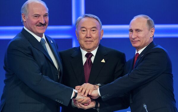 А. Лукашенко, Н. Назарбаев и В. Путин - Sputnik Беларусь