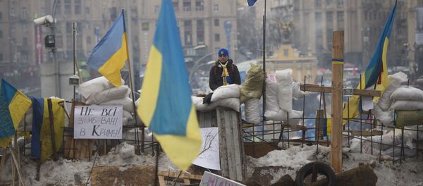 Сторонники евроинтеграции Украины на баррикадах Майдана - Sputnik Беларусь