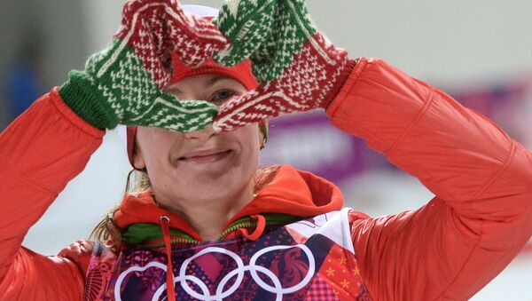 Дарья Домрачева на XXII зимних Олимпийских играх в Сочи - Sputnik Беларусь
