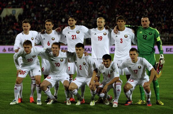 Сборная Беларуси по футболу перед матчем с Испанией - Sputnik Беларусь