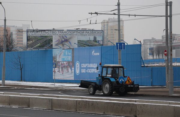 Строительство развязки возле минского офиса Газпром - Sputnik Беларусь