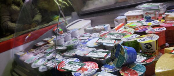 Продажа белорусских продуктов в Москве, архивное фото - Sputnik Беларусь