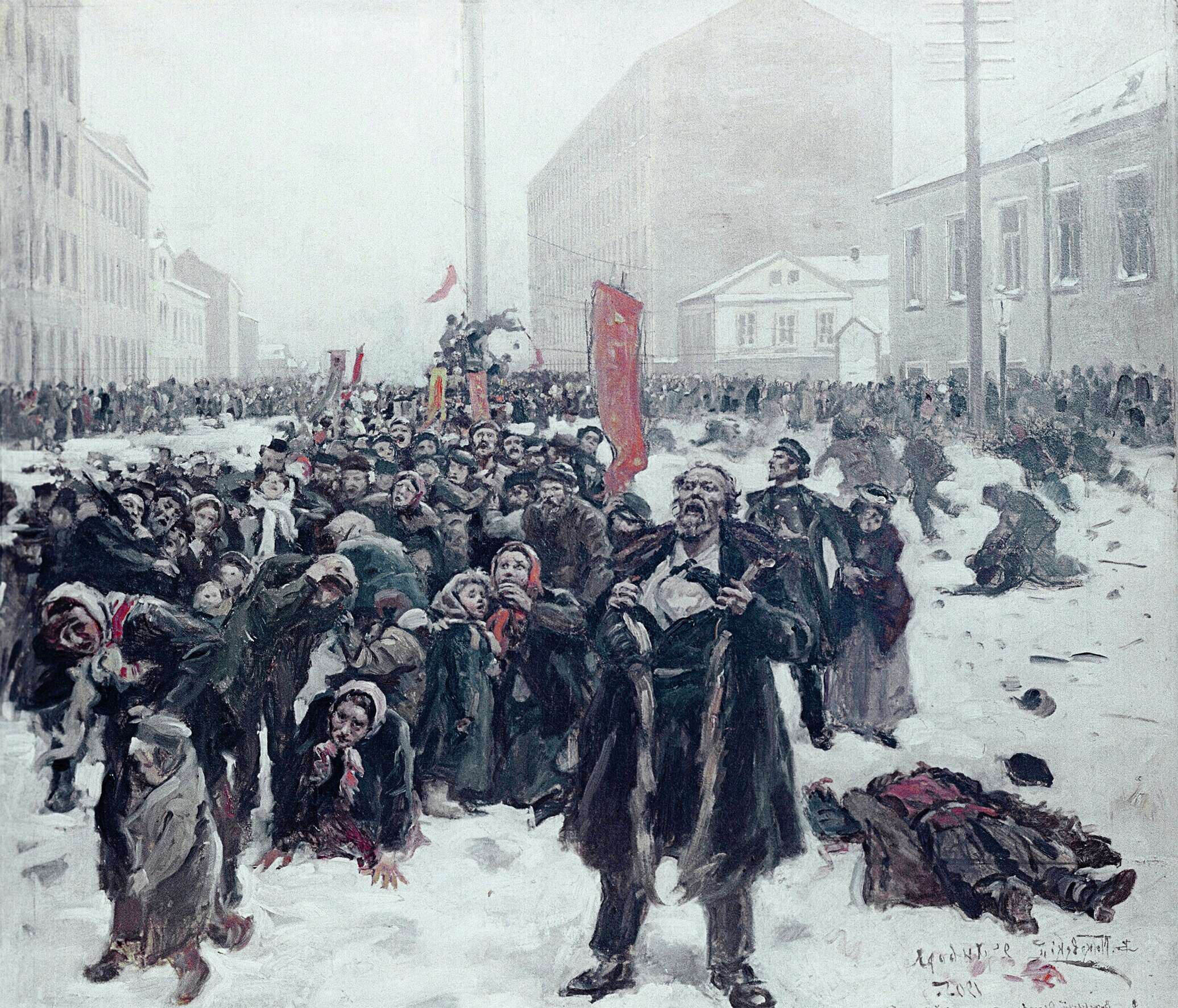 История революция 1905 1907 годов. Маковский 9 января 1905 года на Васильевском.