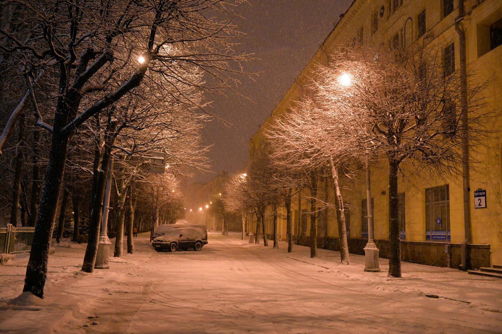 Фото улицы ночью зимой