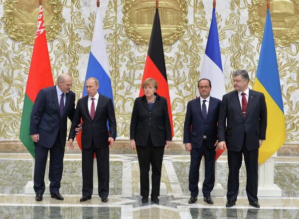 Путин, Лукашенко, Меркель, Олланд, Порошенко - Sputnik Беларусь