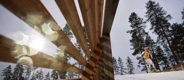 Белорусская биатлонистка Дарья Домрачева на дистанции гонки преследования среди женщин на чемпионате мира по биатлону в финском Контиолахти - Sputnik Беларусь