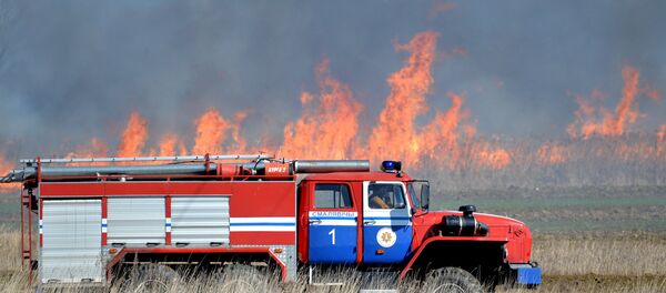 Спасатели МЧС работают на пожаре - Sputnik Беларусь