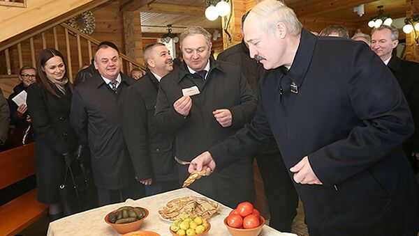 Александр Лукашенко во время посещения оздоровительного центра Сосновая, 14 апреля 2015 года - Sputnik Беларусь