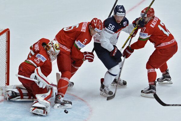 Матч между сборными Беларуси и Словакии на Чемпионате мира по хоккею в Чехиии - Sputnik Беларусь