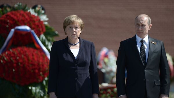 Президент Российской Федерации Владимир Путин и канцлер Федеративной Республики Германия Ангела Меркель - Sputnik Беларусь