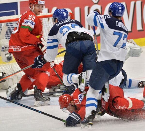 Матч сборных Беларуси и Финляндии на Чемпионате мира по хоккею в Чехию - Sputnik Беларусь