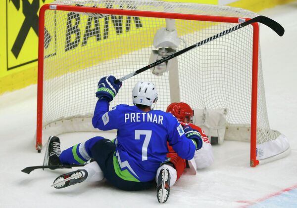 Матч между сборными Дании и Словении на Чемпионате мира по хоккею в Чехии - Sputnik Беларусь