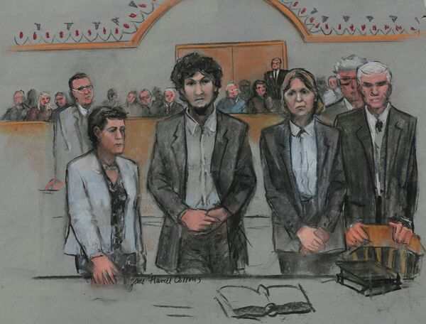 Эскиз из зала суда над Джохаром Дудаевым, приговоренным  к смертной казни - Sputnik Беларусь