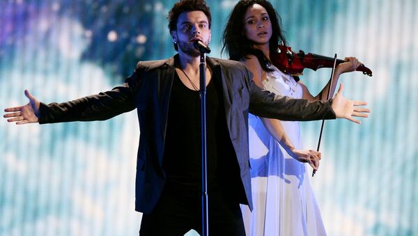Юзари и Маймуна во время репетиции первого полуфинала международного конкурса песни Евровидение 2015 в Вене - Sputnik Беларусь
