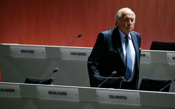 Президент ФИФА Йозеф Блаттер перед открытием конгресса организации - Sputnik Беларусь