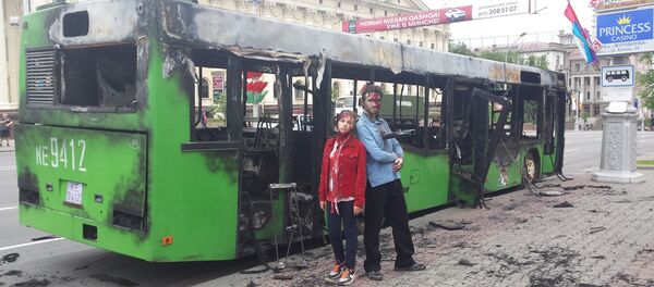 Во время съемок в Минске перекрывали проспект и сожгли один автобус. Во время съемок в Минске перекрывали проспект и сожгли один автобус. - Sputnik Беларусь