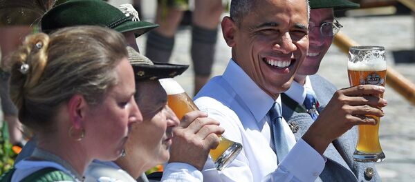 Президент США Барак Обама во время посещения Германии Президент США Барак Обама во время посещения Германии - Sputnik Беларусь