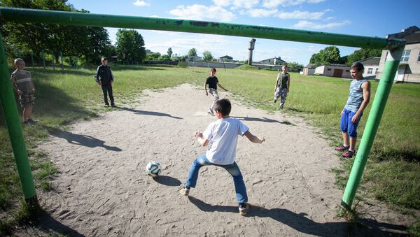 Футбольная команда школьников, архивное фото - Sputnik Беларусь