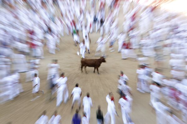 Жители Памплоны отмечают праздник Сан-Фермин уже восемь столетий, торжества любил посещать и Эрнест Хемингуэй  - Sputnik Беларусь
