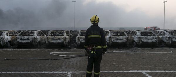 Китайский пожар на месте взрыва - Sputnik Беларусь