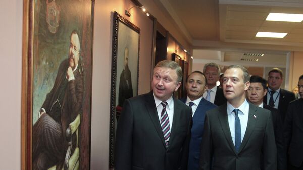 Андрей Кобяков и Дмитрий Медведев в Гродно - Sputnik Беларусь