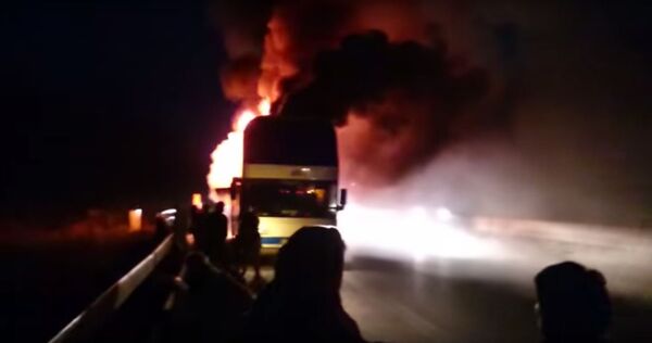 Пожар автобуса в Германии - Sputnik Беларусь