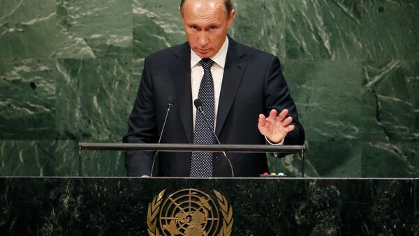 Владимир Путин во время выступления на Генассамблее ООН - Sputnik Беларусь