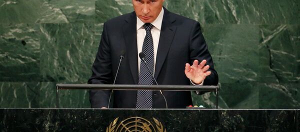 Владимир Путин во время выступления на Генассамблее ООН - Sputnik Беларусь