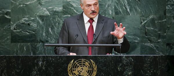 Александр Лукашенко во время выступления на Генассамблее ООН - Sputnik Беларусь