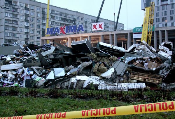 Обрушение крыши торгового центра Maxima в Риге. Обрушение крыши торгового центра Maxima в Риге. - Sputnik Беларусь