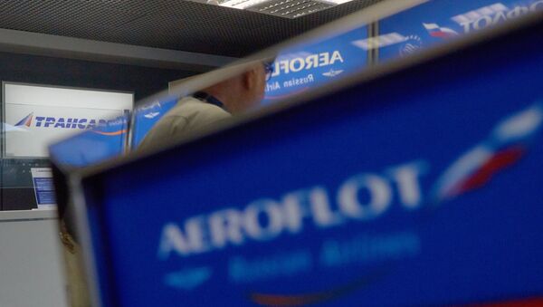 Билетные кассы компаний Трансаэро и Аэрофлот в аэропорту Пулково - Sputnik Беларусь