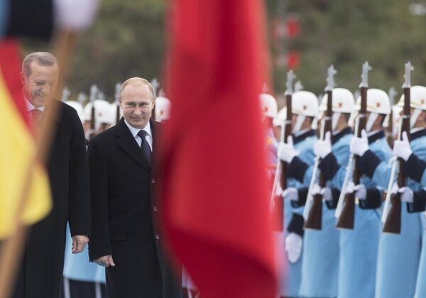 Президент Турецкой республики Реджеп Тайип Эрдоган и президент России Владимир Путин - Sputnik Беларусь