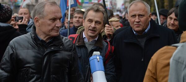 Некляев, Лебедько и Статкевич на несанкционированной акции, архивное фото - Sputnik Беларусь
