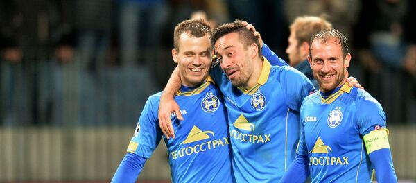 Игроки БАТЭ Денис Поляков, Неманья Николич и Игорь Стасевич (слева направо) - Sputnik Беларусь