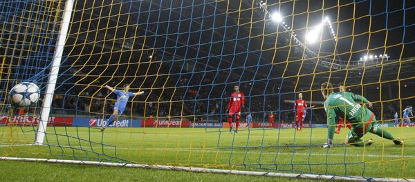 Гол БАТЭ в ворота Байера в первом тайме. Гол БАТЭ в ворота Байера в первом тайме. - Sputnik Беларусь