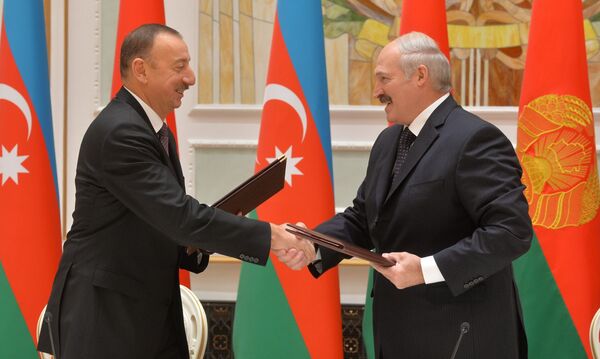 Президенты Беларуси и Азербайджана в Минске - Sputnik Беларусь